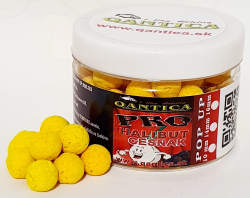 Plvajce boilies Qantica Fluo Pop Up Pro - Halibut Cesnak 50g