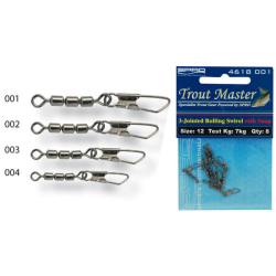 Obratlk s karabnkou Spro Trout Master 3-Jointed Rolling Swivel With Snap